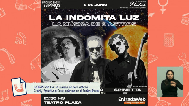 imagen "La Indómita Luz", el espectáculo de artistas de Mendoza que reúne canciones de Spinetta, Gieco y Charly