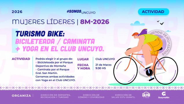 imagen Turismo Bike, caminata y yoga en el mes de las mujeres y diversidades