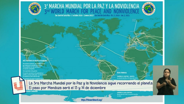 imagen La 3.ª Marcha Mundial por la Paz y la Noviolencia pasará por Mendoza el 13 y el 14 de diciembre