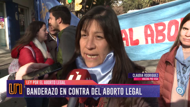 imagen Realizaron un banderazo en contra del aborto legal