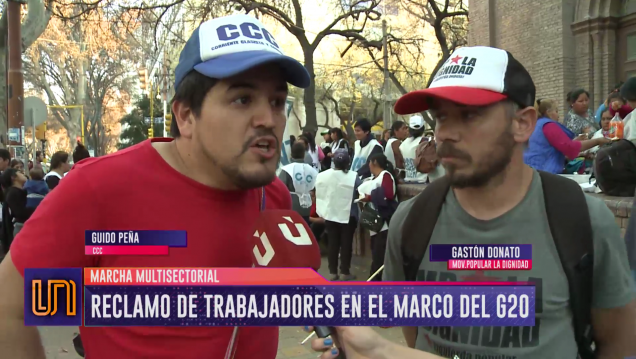 imagen Reclamo de trabajadores en el marco del G20