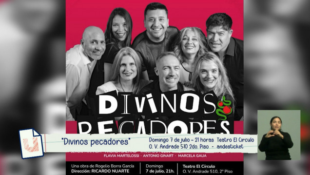imagen Con un elenco de periodistas, llega "Divinos pecadores" al teatro El Círculo