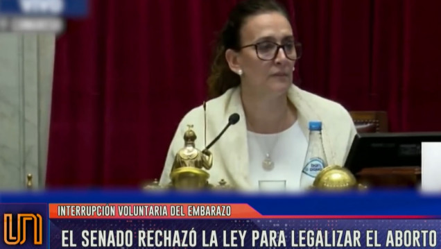 imagen El Senado rechazó la legalización del aborto