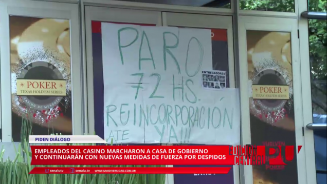 imagen ATE en acción por despidos en el Casino de Mendoza