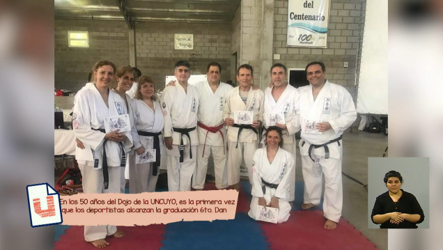 imagen El equipo de Karate Verde de la UNCUYO se graduó en 6to Dan