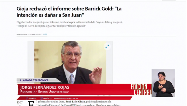 imagen Fuertes críticas del Gobernador Gioja por el informe de la UNCuyo