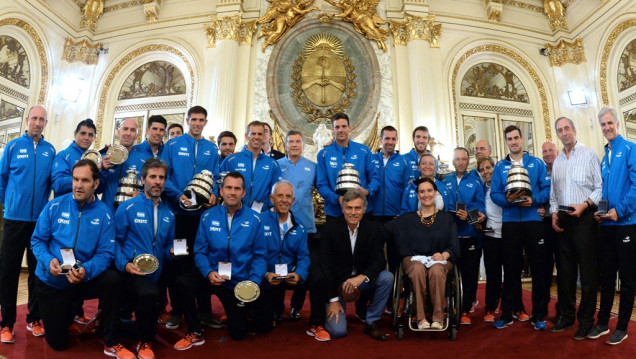 imagen Macri destacó "el trabajo en equipo y la humildad" de los ganadores de la Copa Davis