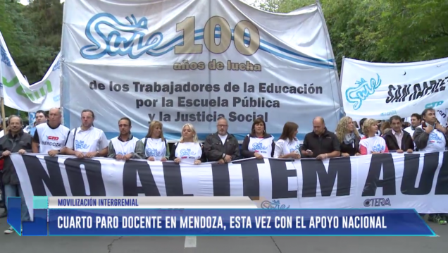 imagen Movilización intergremial y paro docente en Mendoza
