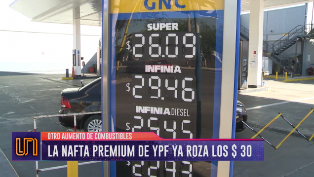 imagen La nafta premium de YPF ya roza los $ 30