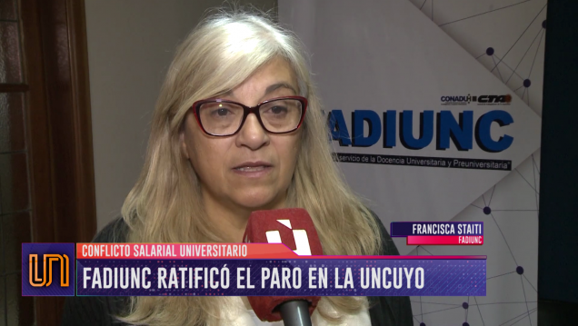 imagen Docentes universitarios: Fadiunc ratificó el paro en la UNCUYO