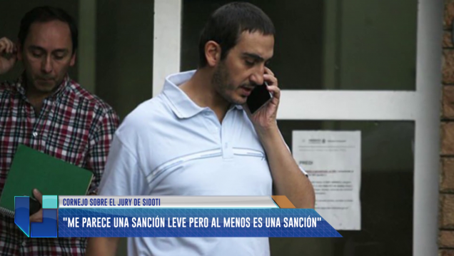 imagen Cornejo sobre el jury de Sidoti: "Me parece una sanción leve pero al menos es una sanción"