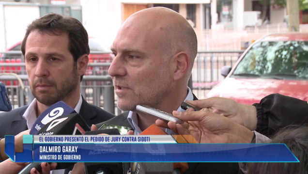imagen El Gobierno presentó el pedido de Jury contra Sidoti